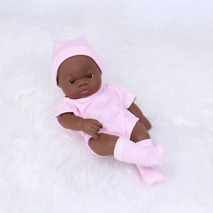 7-Inch Mini African American Rubber Doll for Kids