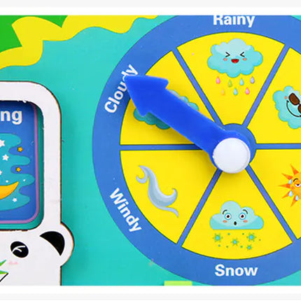 7-in-1 Standing Weather Calendar Clock for Kids