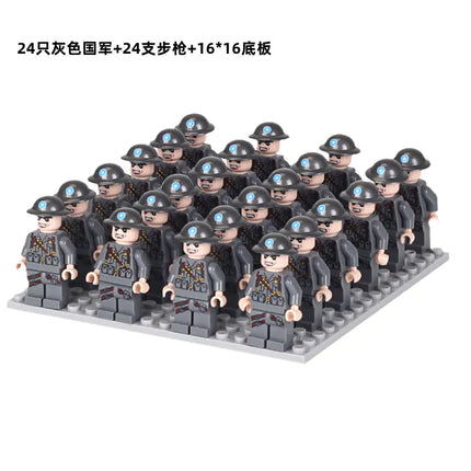 "New Cross-Border Building Block Army Figures Set (24 pcs)"
