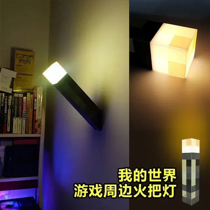 Color Changing Minecraft Lamp and Toy Sword Pickaxe