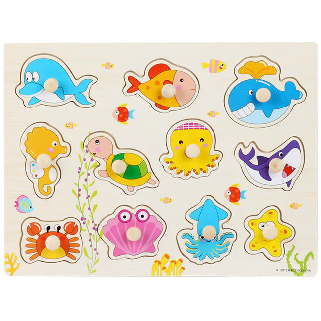 Mushroom Puzzle Board for Kids - Montessori Wooden Toy