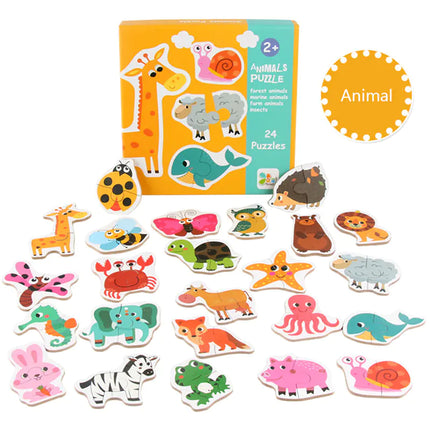 Animal Transportation Map and Fruit Vegetable Puzzle Toy