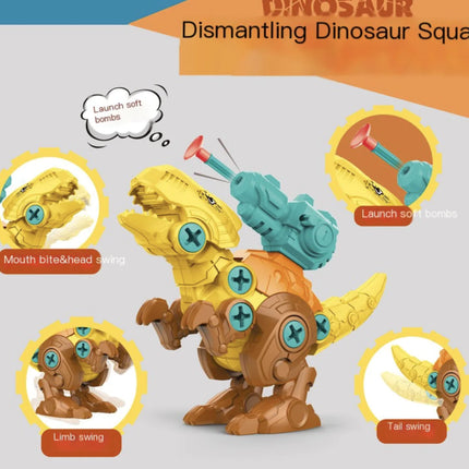 DIY Assembled Dinosaur Egg Toy with Turret Shooting T-Rex