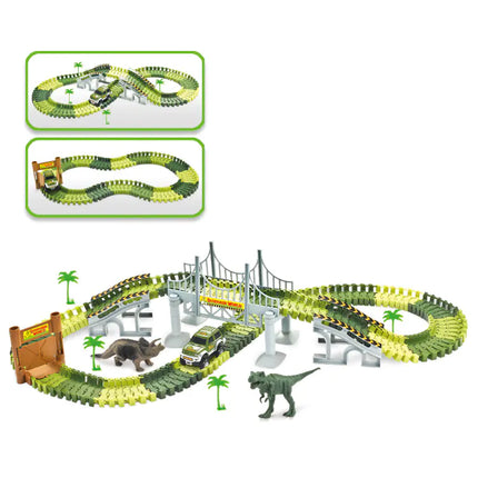 Electric Track Roller Coaster Toy with Dinosaur Cars