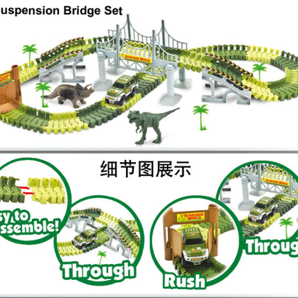Electric Track Roller Coaster Toy with Dinosaur Cars