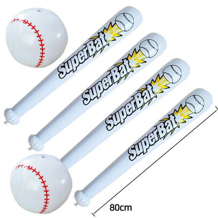 Inflatable Baseball Bat - White PVC Toy (Wholesale Six Pieces)