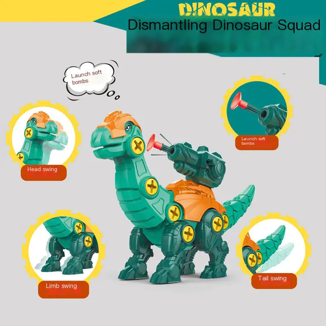 DIY Assembled Dinosaur Egg Toy with Turret Shooting T-Rex