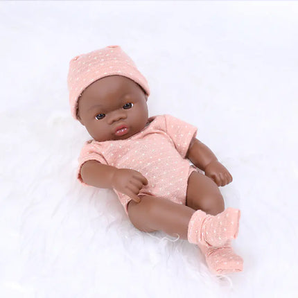 7-Inch Mini African American Rubber Doll for Kids