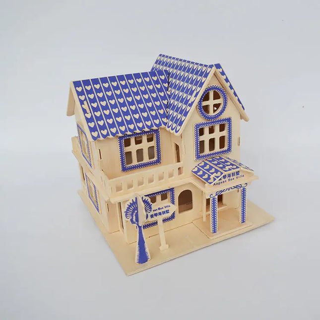 3D Wooden House Model (Aegean Villa) Puzzle Toy