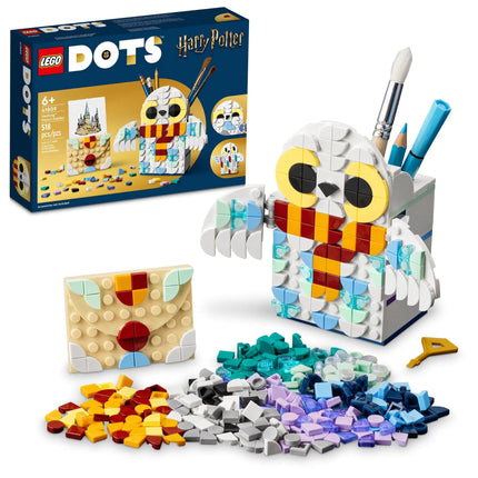 LEGO DOTS Harry Potter Hedwig Pencil Holder 41809 Craft Set for Kids Age 6+ with Hedwig The Owl Pencil Holder and Note Holder. Back to School Gift Idea for Boys and Girls Make Magical Patterns