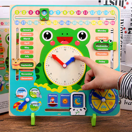 7-in-1 Standing Weather Calendar Clock for Kids