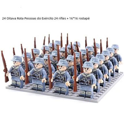 "New Cross-Border Building Block Army Figures Set (24 pcs)"