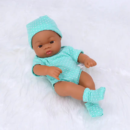 7-Inch Mini African American Rubber Doll for Kids