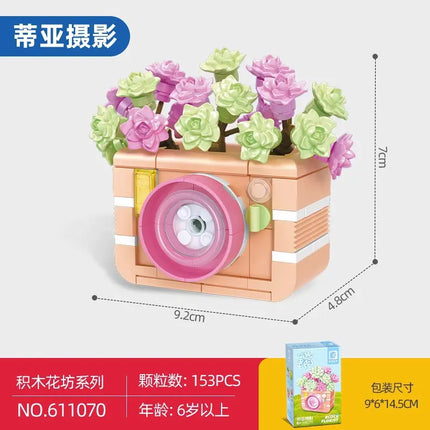 Faux Flower Series Succulent Garden Building Blocks