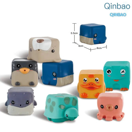 Cognitive Soft Rubber Animal Building Blocks for Toddlers