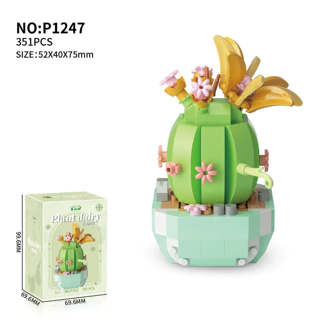 Faux Flower Series Succulent Garden Building Blocks