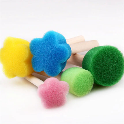 Creative Mini Sponge Brush Set with 5 Colorful Patterns