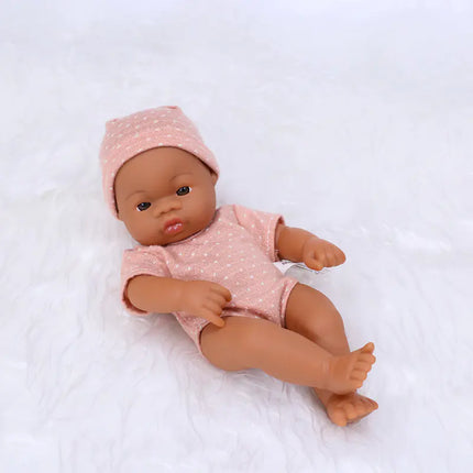 7-Inch Mini African American Rubber Doll for Kids