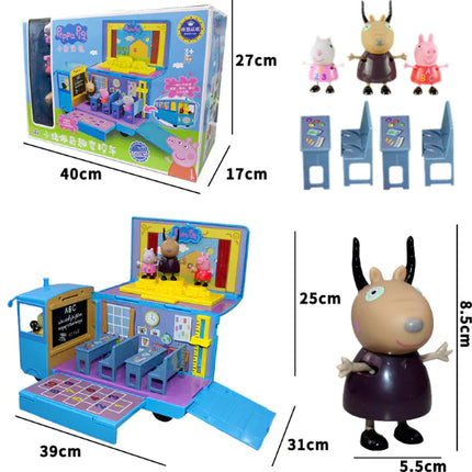 Peppa Pig School Bus Model Toy for Classroom Fun