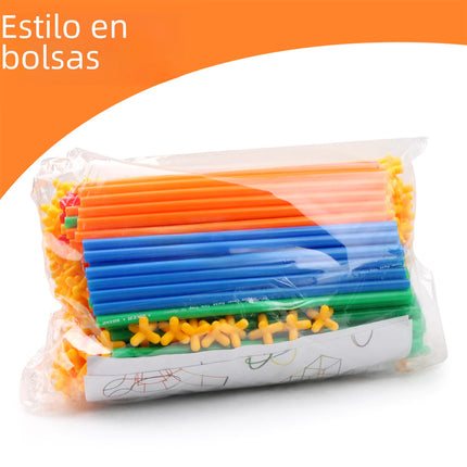 4D Space Straw Building Blocks for Creative Play