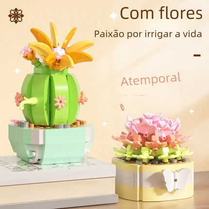 Faux Flower Series Succulent Garden Building Blocks