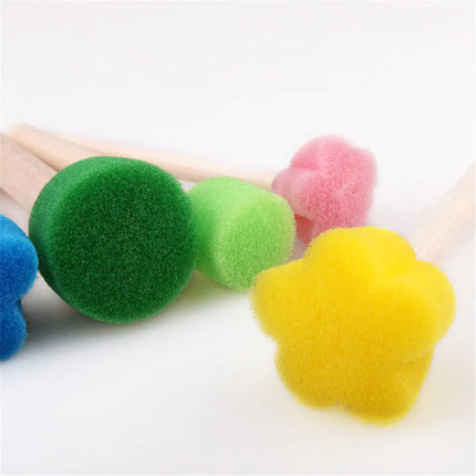 Creative Mini Sponge Brush Set with 5 Colorful Patterns