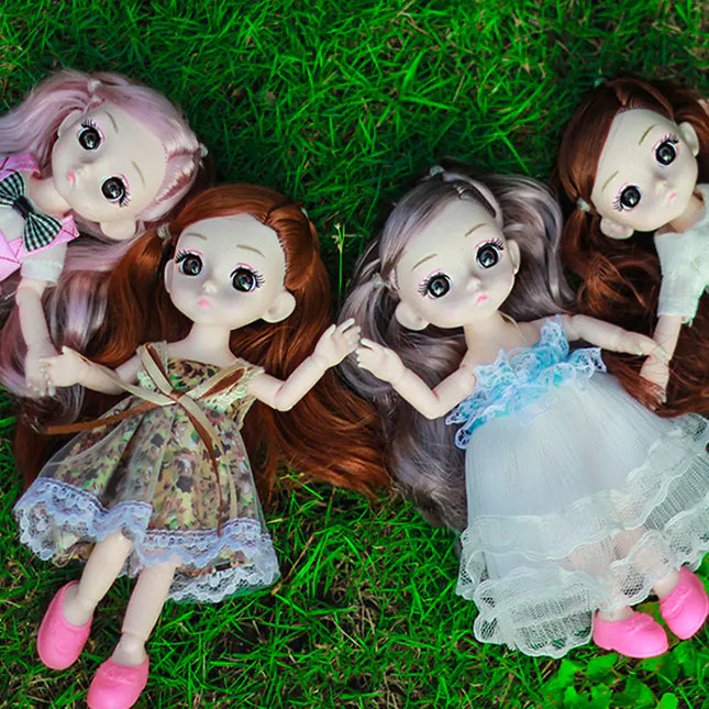 17cm BJD Princess Doll Dress-Up Set for Girls (8 Pieces)
