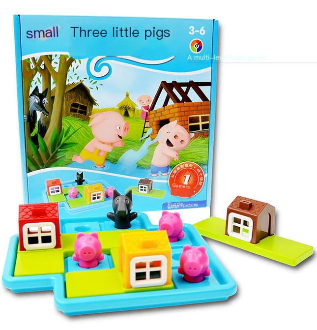Three Little Pigs Puzzle Building Blocks for Kids