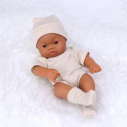 7-Inch Mini African American Rubber Doll for Kids