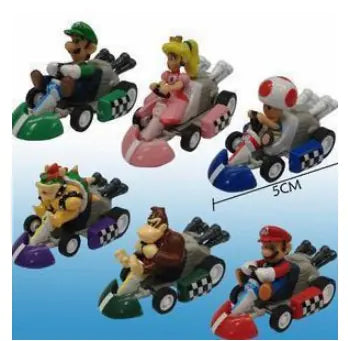 Super Mario Action Figure and 6 Model Racing Cars