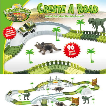 Electric Track Roller Coaster Toy with Dinosaur Cars