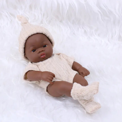 7-Inch Mini African American Rubber Doll for Kids