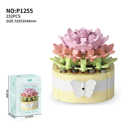 Faux Flower Series Succulent Garden Building Blocks
