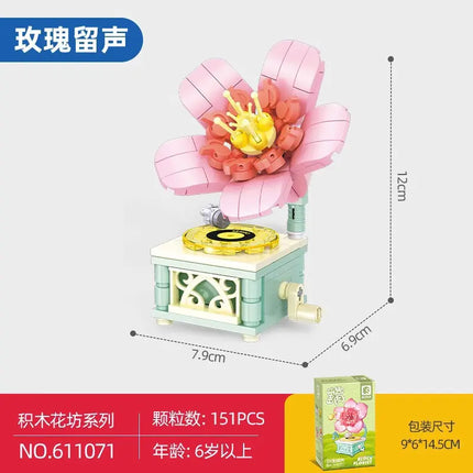 Faux Flower Series Succulent Garden Building Blocks