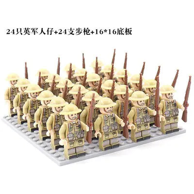 "New Cross-Border Building Block Army Figures Set (24 pcs)"