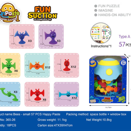 Bees Suction Cups Versatile Building Soft Blocks Toy