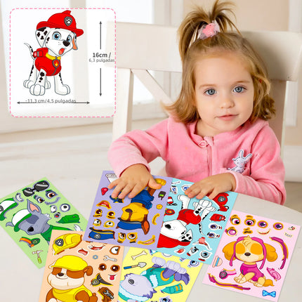 6-Pack DIY Face Swap Stickers for Kids Puzzles