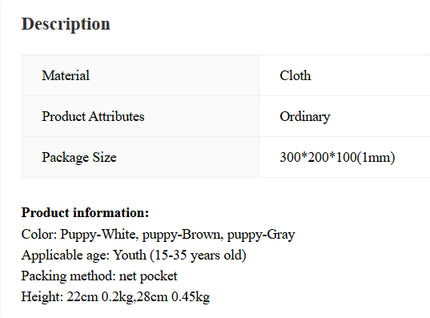 Puppy Doll Sleep Hug Plush Toys