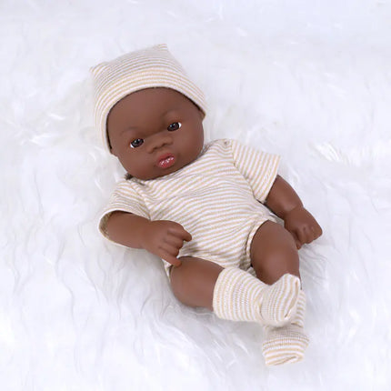 7-Inch Mini African American Rubber Doll for Kids