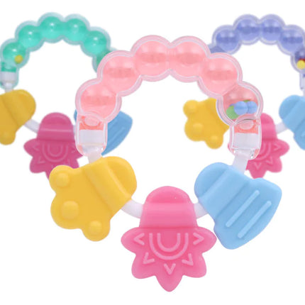 Baby Rattle Teether Silicone Chew Toys for Infants