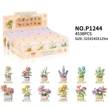 Faux Flower Series Succulent Garden Building Blocks