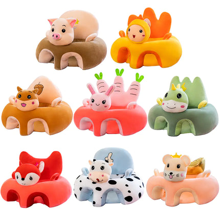 Cartoon Baby Learning Seat with Doll Plush Toy