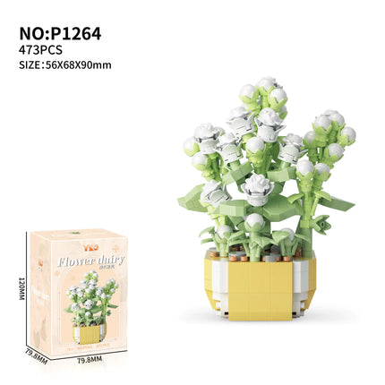 Faux Flower Series Succulent Garden Building Blocks