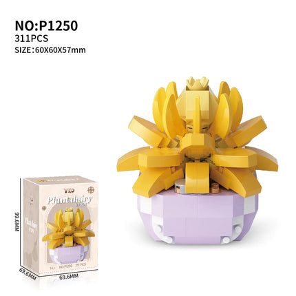 Faux Flower Series Succulent Garden Building Blocks