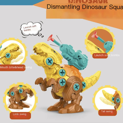 DIY Assembled Dinosaur Egg Toy with Turret Shooting T-Rex