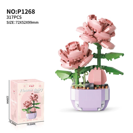 Faux Flower Series Succulent Garden Building Blocks