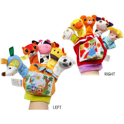 Cartoon Animal Finger Doll Rattle for Early Education