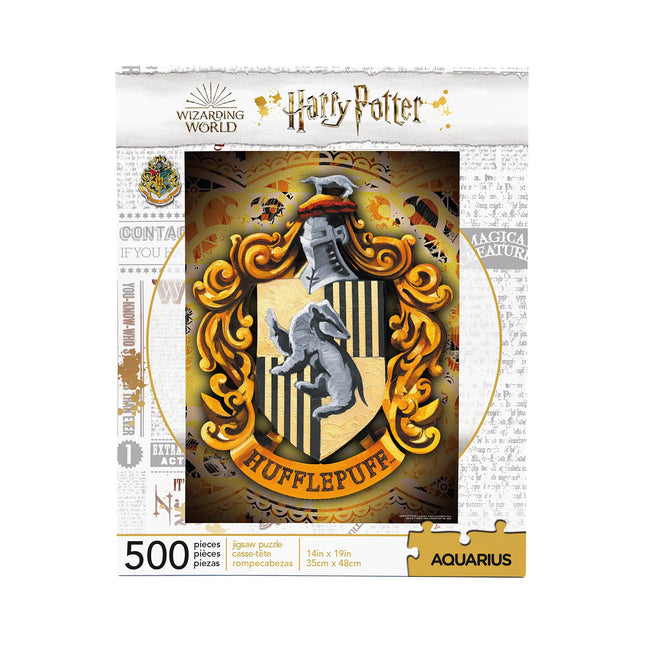 AQUARIUS Harry Potter Puzzle Hufflepuff Crest (500 Piece Jigsaw Puzzle) - Officially Licensed Harry Potter Merchandise & Collectibles - Glare Free - Precision Fit - 14x19in