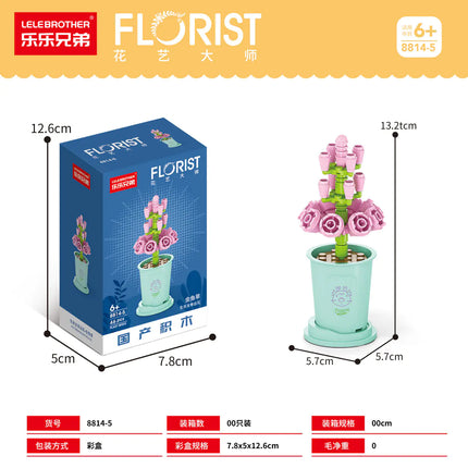 Faux Flower Series Succulent Garden Building Blocks