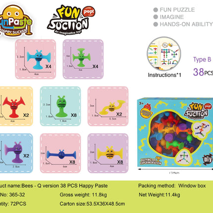 Bees Suction Cups Versatile Building Soft Blocks Toy